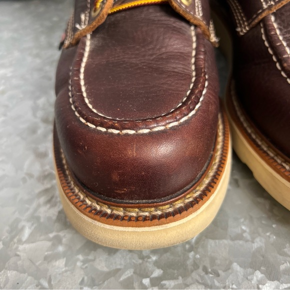 Thorogood American Heritage 6" Safety Toe Work Boot Max Wear Wedge Brown Leather - Picture 4 of 16